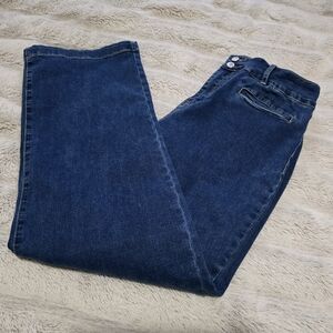EUC 16 Elegant Sidefeel Dark Blue Wide Leg Jeans